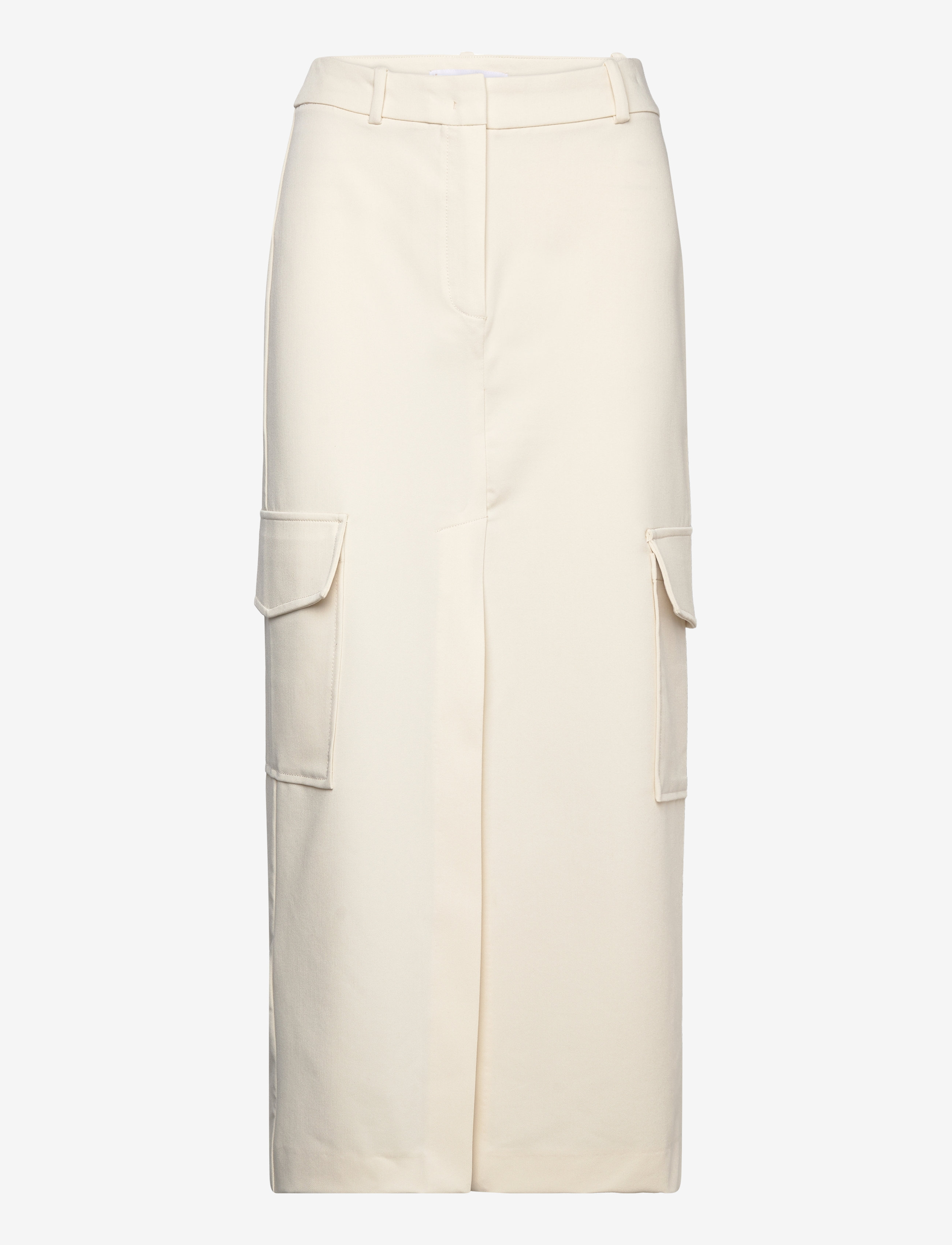 Cargo skirt with slit - LIGHT BEIGE