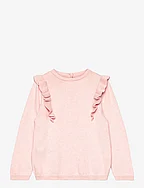 Ruffle knitted sweater - LT-PASTEL PINK