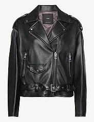 Mango - Oversized leather-effect jacket - kevättakit - black - 0