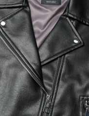 Mango - Oversized leather-effect jacket - vårjakker - black - 2