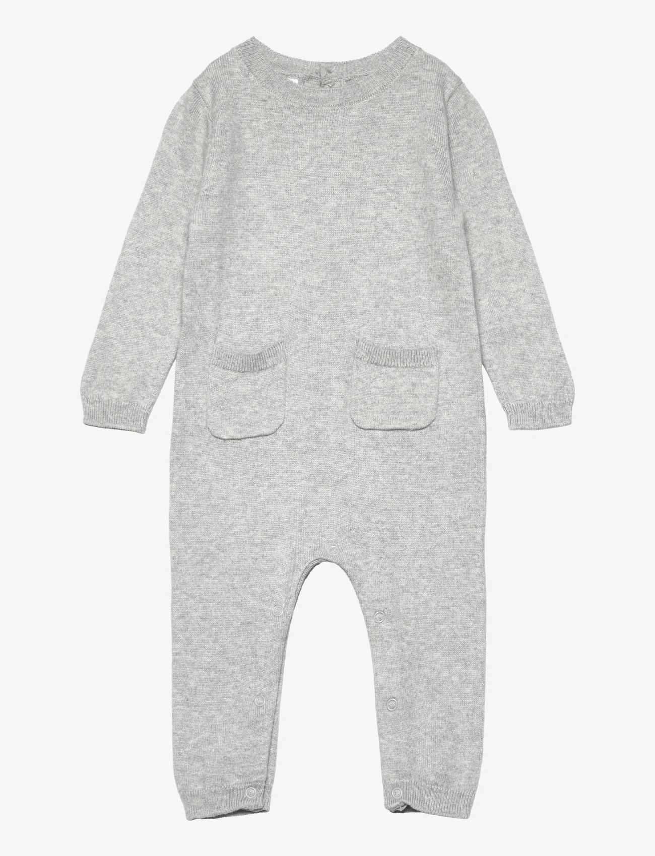 Mango - Cotton-knit jumpsuit - alhaisimmat hinnat - lt pastel grey - 0