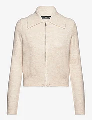 Mango - Knitted jacket with zip - cardigans - light beige - 0