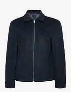 Straight recycled wool jacket - NAVY