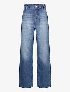 Low waist wideleg jeans, Mango