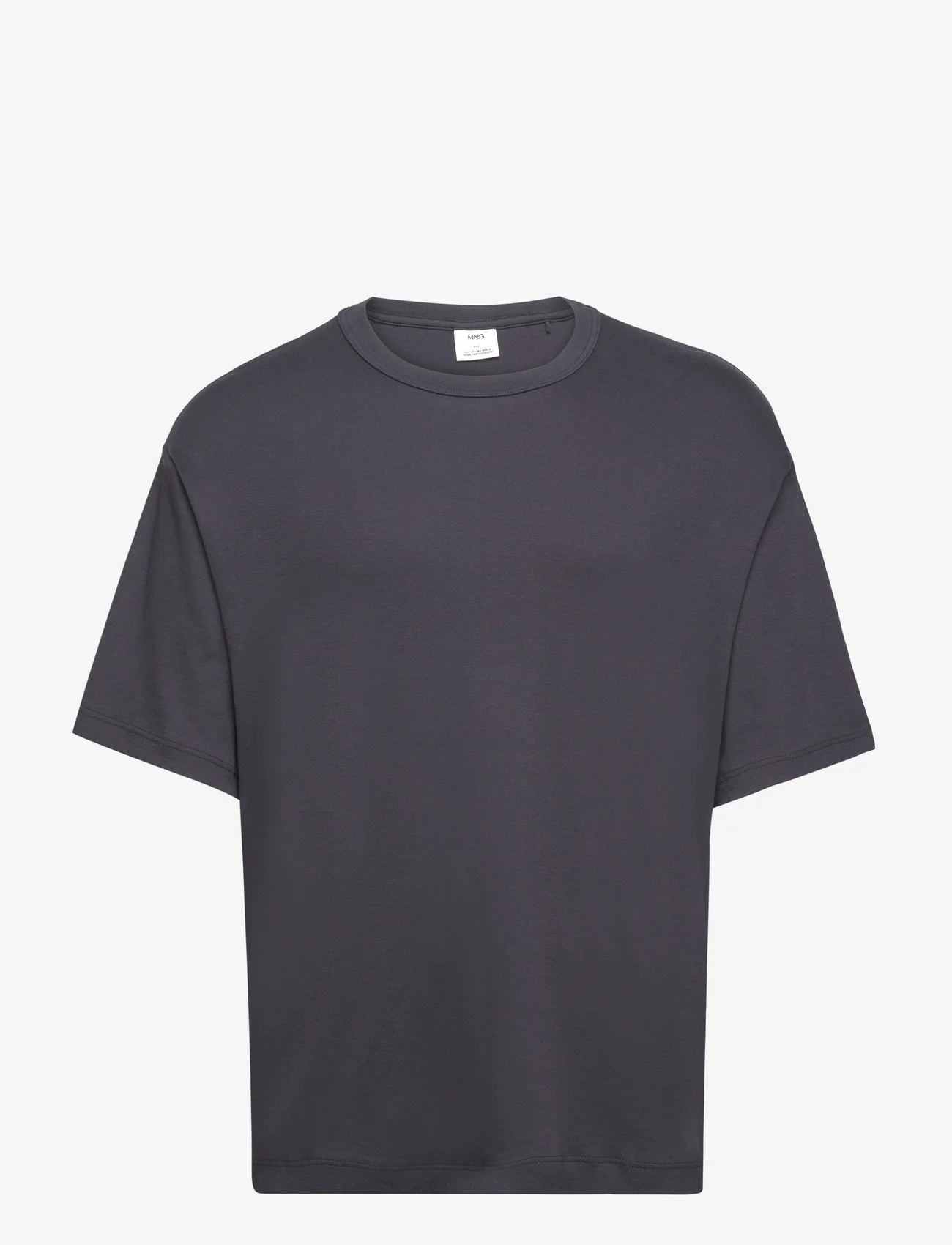 Mango - 100% cotton relaxed-fit t-shirt - lägsta priserna - navy - 0