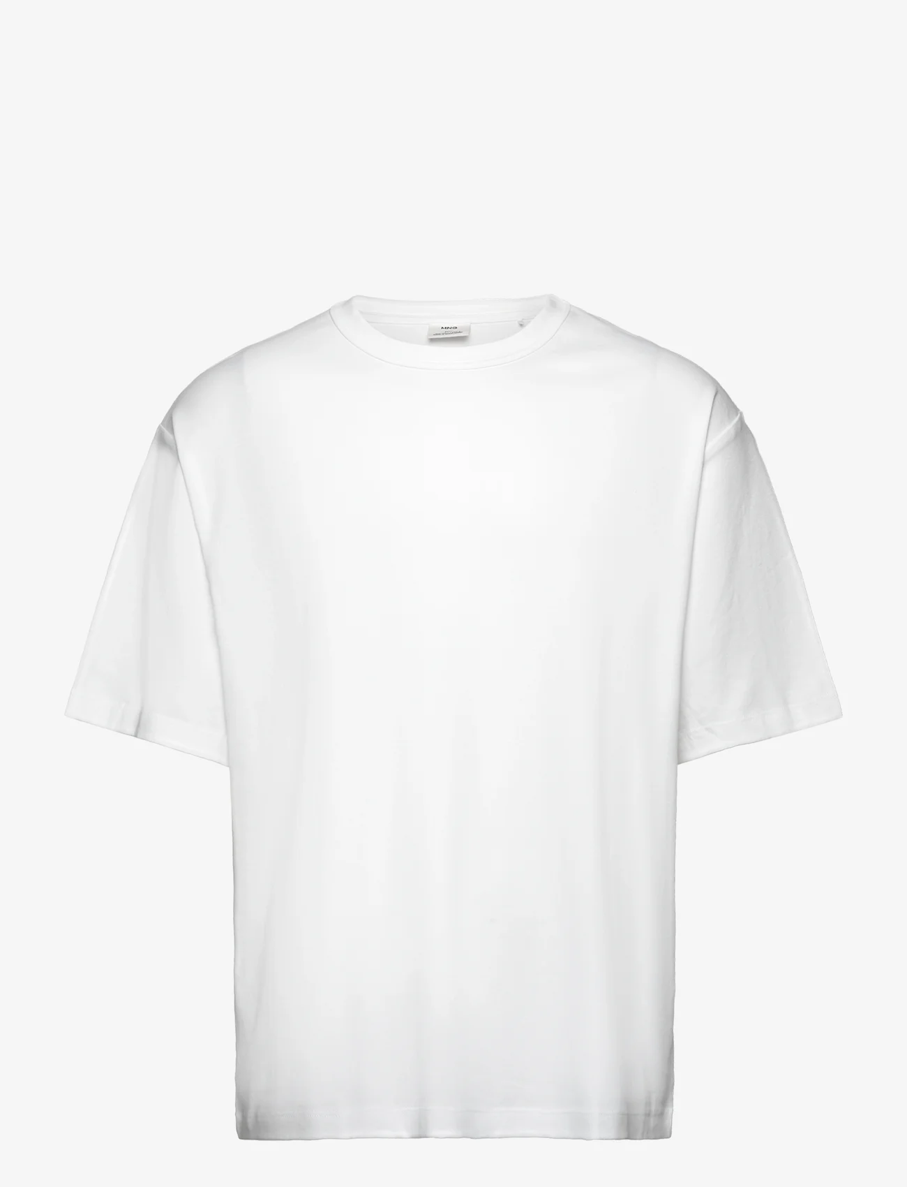 Mango - 100% cotton relaxed-fit t-shirt - kortermede t-skjorter - white - 0