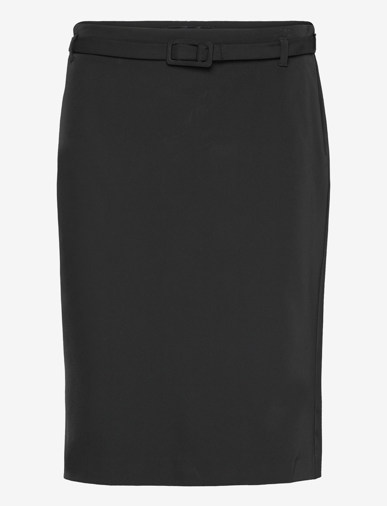 Mango - Pencil belt skirt - midi nederdele - black - 0