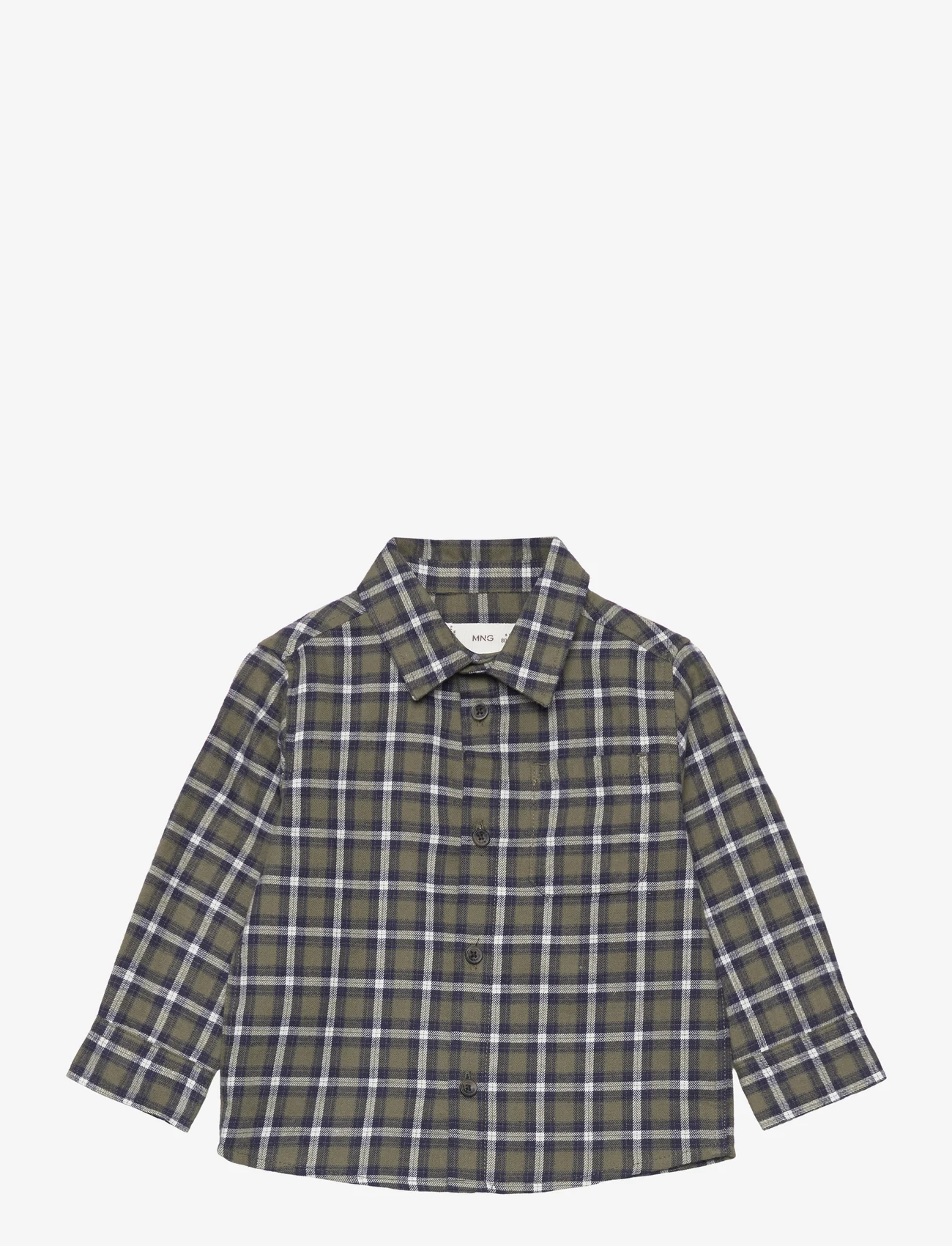 Mango - Regular-fit check shirt - langærmede skjorter - beige - khaki - 0