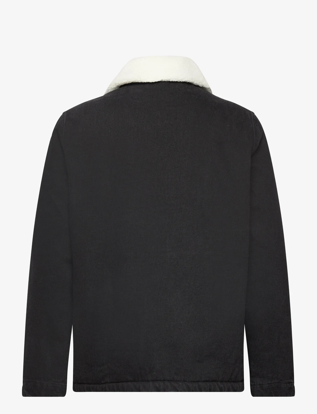 Mango - Shearling denim jacket - vårjackor - open grey - 1