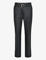 Mango - Leather-effect trousers with belt - festtøj til outletpriser - black - 0