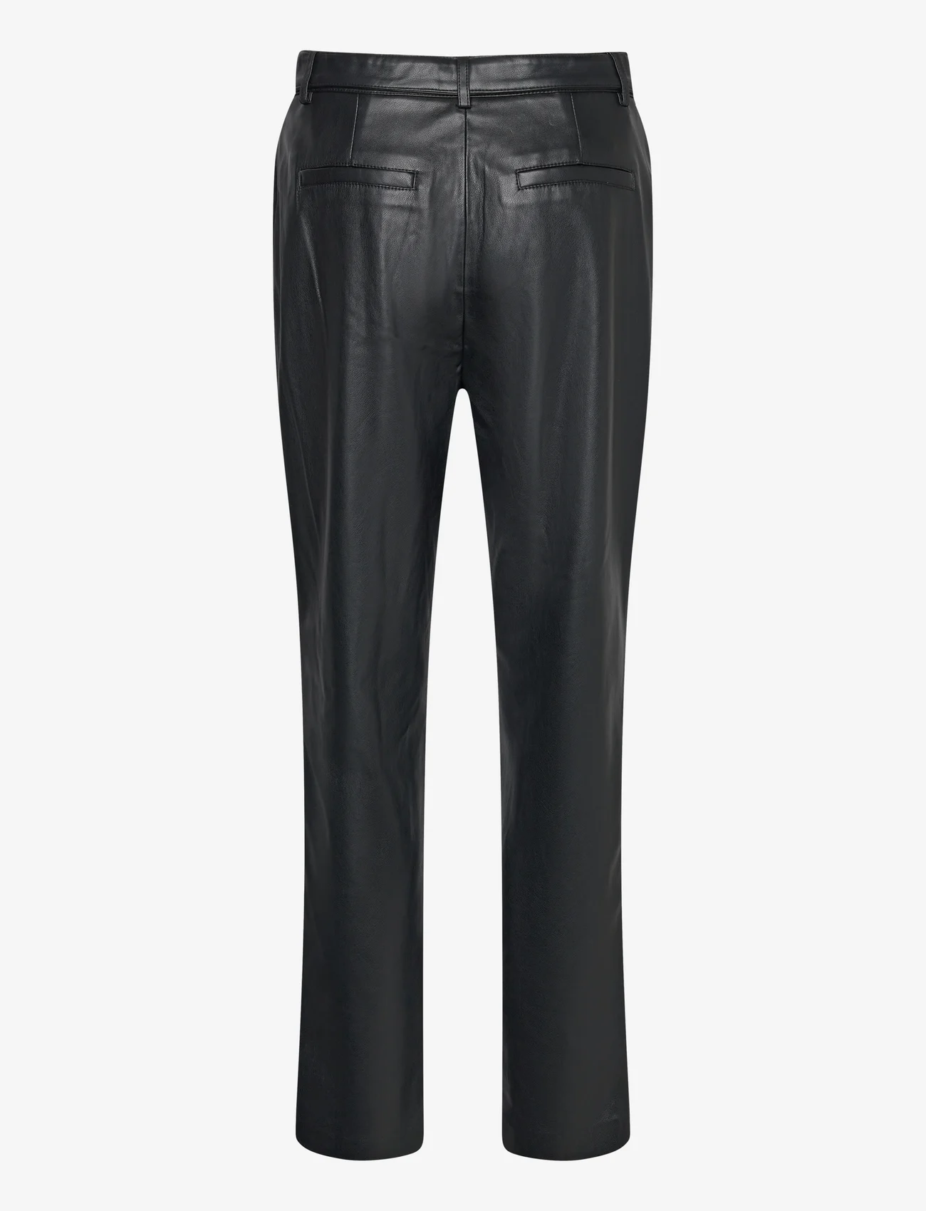Mango - Leather-effect trousers with belt - festtøj til outletpriser - black - 1