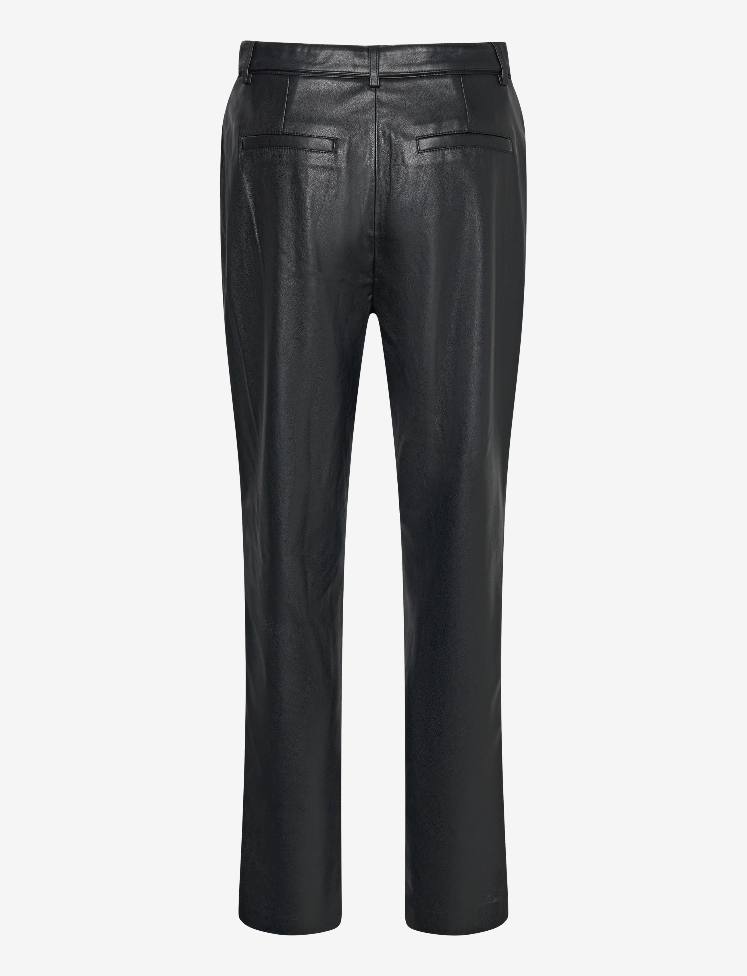 Mango - Leather-effect trousers with belt - nahkpüksid - black - 1
