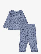 Printed cotton pyjamas - MEDIUM BLUE