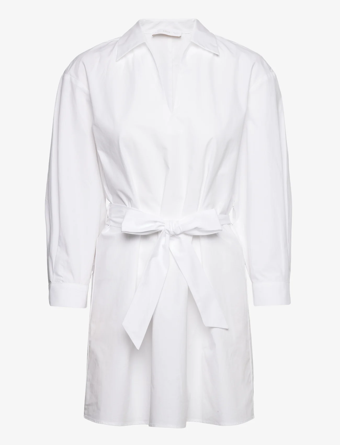 Mango - Bow shirt dress - sommerkjoler - natural white - 0