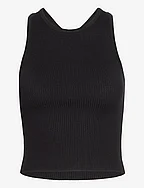 Open back knitted top - BLACK
