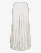 Knitted skirt with openwork details - WHITE