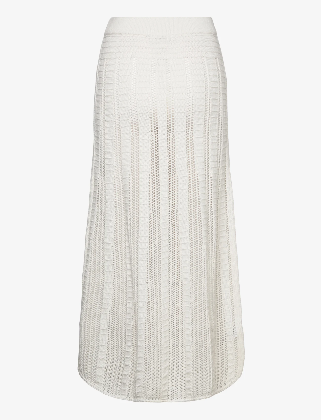 Mango - Knitted skirt with openwork details - stickade kjolar - white - 1