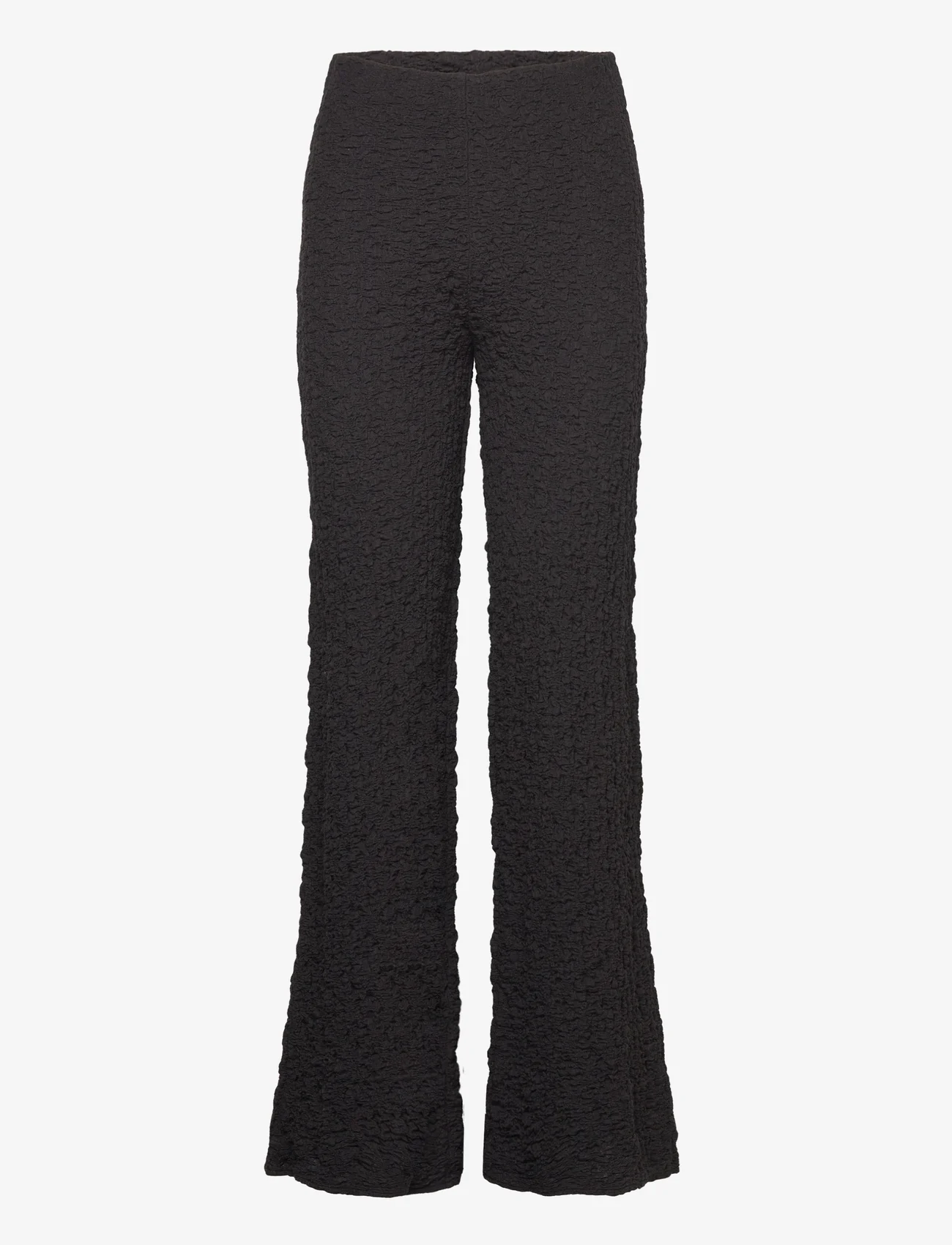 Mango - Textured wideleg trousers - de laveste prisene - black - 0