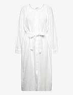 Belt cotton dress - WHITE
