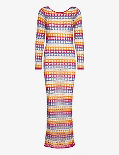 Multi-coloured crochet dress, Mango