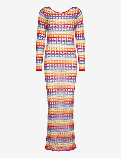 mango striped crochet dress Striped crochet dress