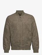 Suede-effect bomber jacket - BEIGE - KHAKI