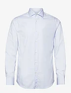 Slim-fit micro-print twill suit shirt - LT-PASTEL BLUE