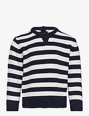 Mango - Striped cotton sweater - langermede t-skjorter - navy - 0