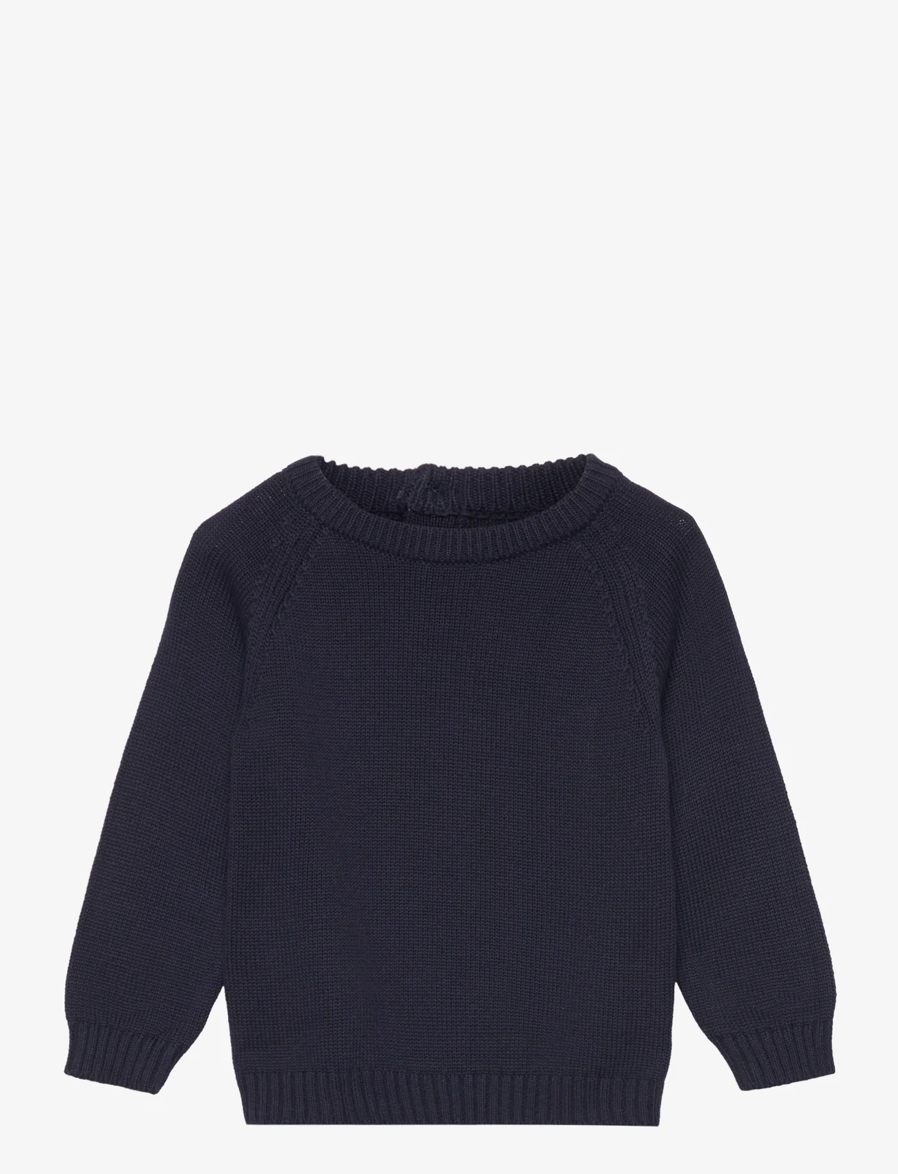 Mango - Knit cotton sweater - tröjor - navy - 0