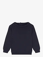 Knit cotton sweater - NAVY