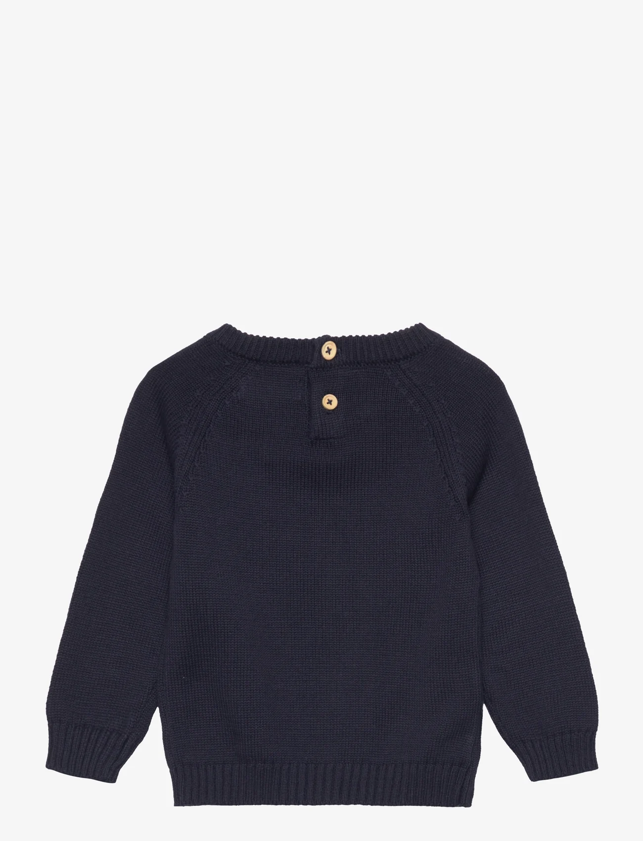 Mango - Knit cotton sweater - tröjor - navy - 1