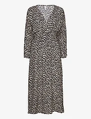 Mango - Printed dress with ruffled detail - sommarklänningar - black - 0
