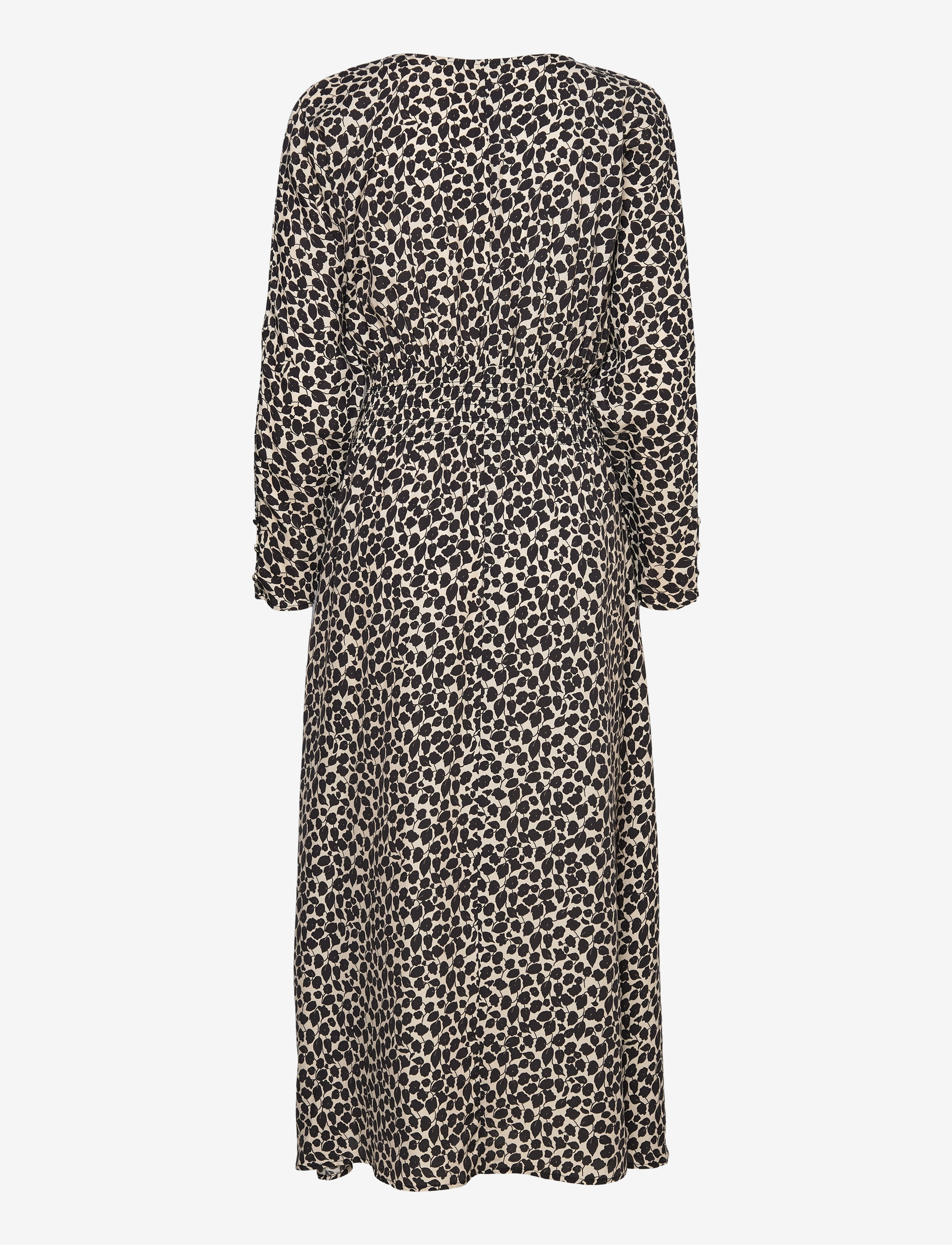 Mango - Printed dress with ruffled detail - laveste priser - black - 1