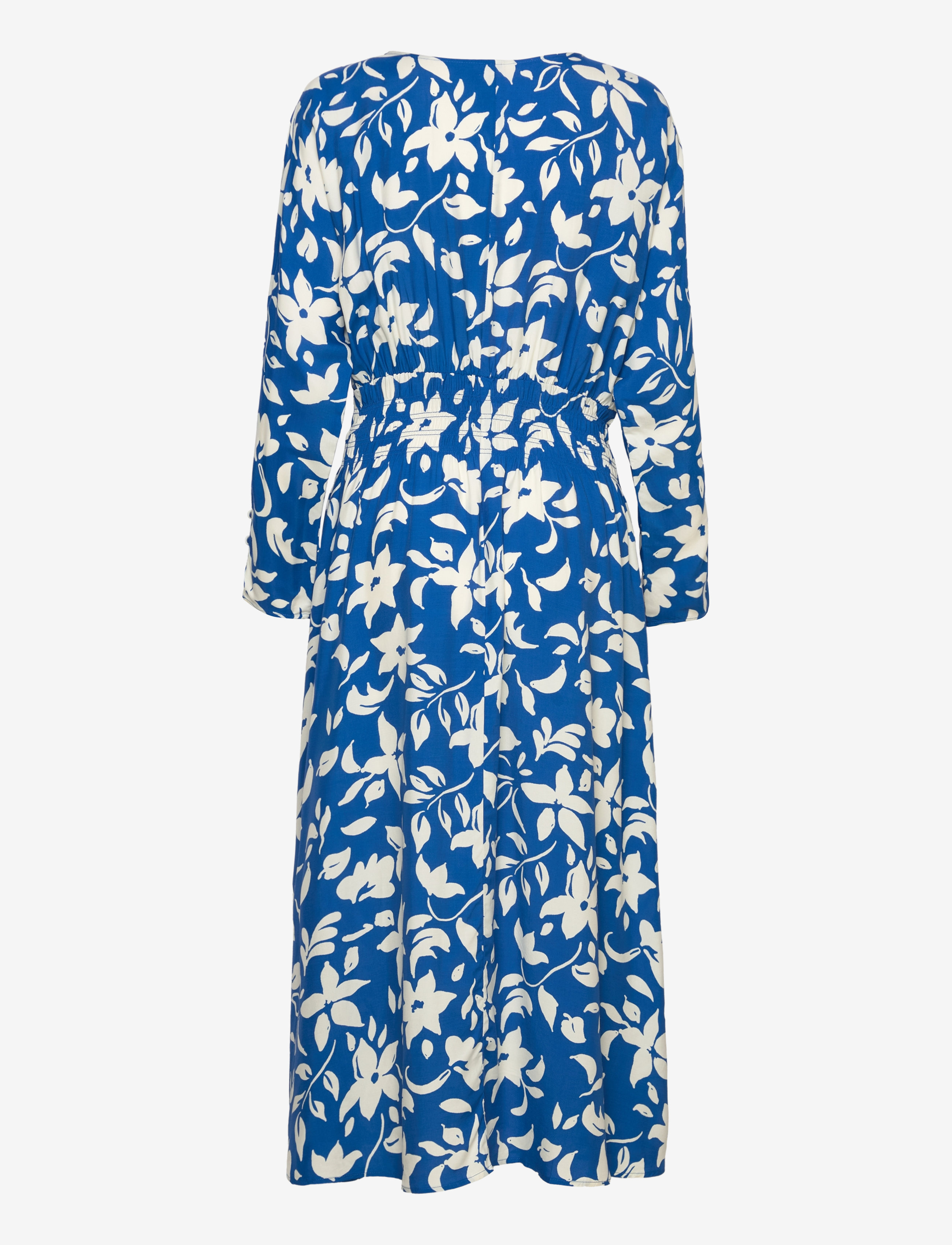 Mango - Printed dress with ruffled detail - sommerkjoler - medium blue - 1