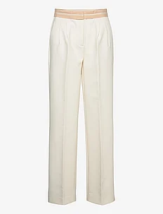 Pleated trousers with turn-up waist, Mango
