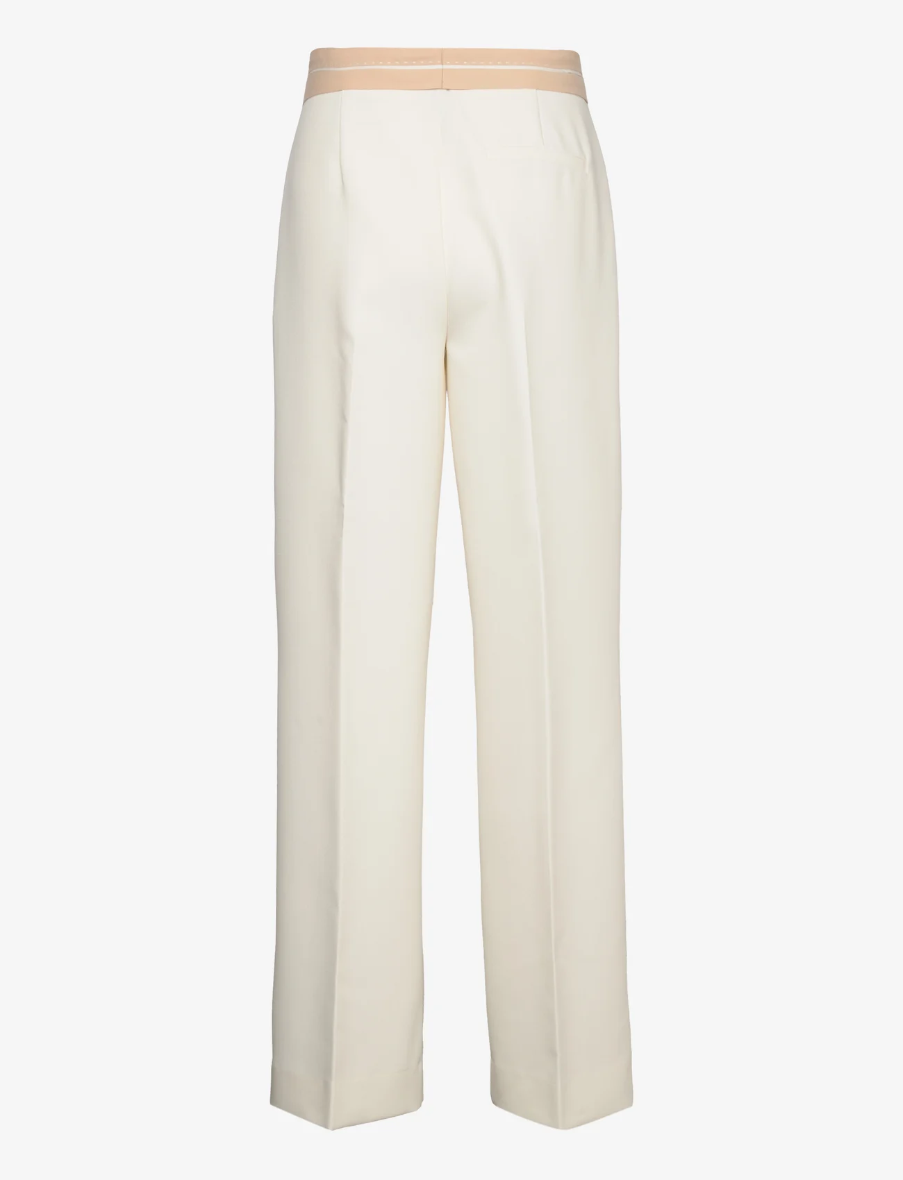 Mango - Pleated trousers with turn-up waist - dressbukser - light beige - 1