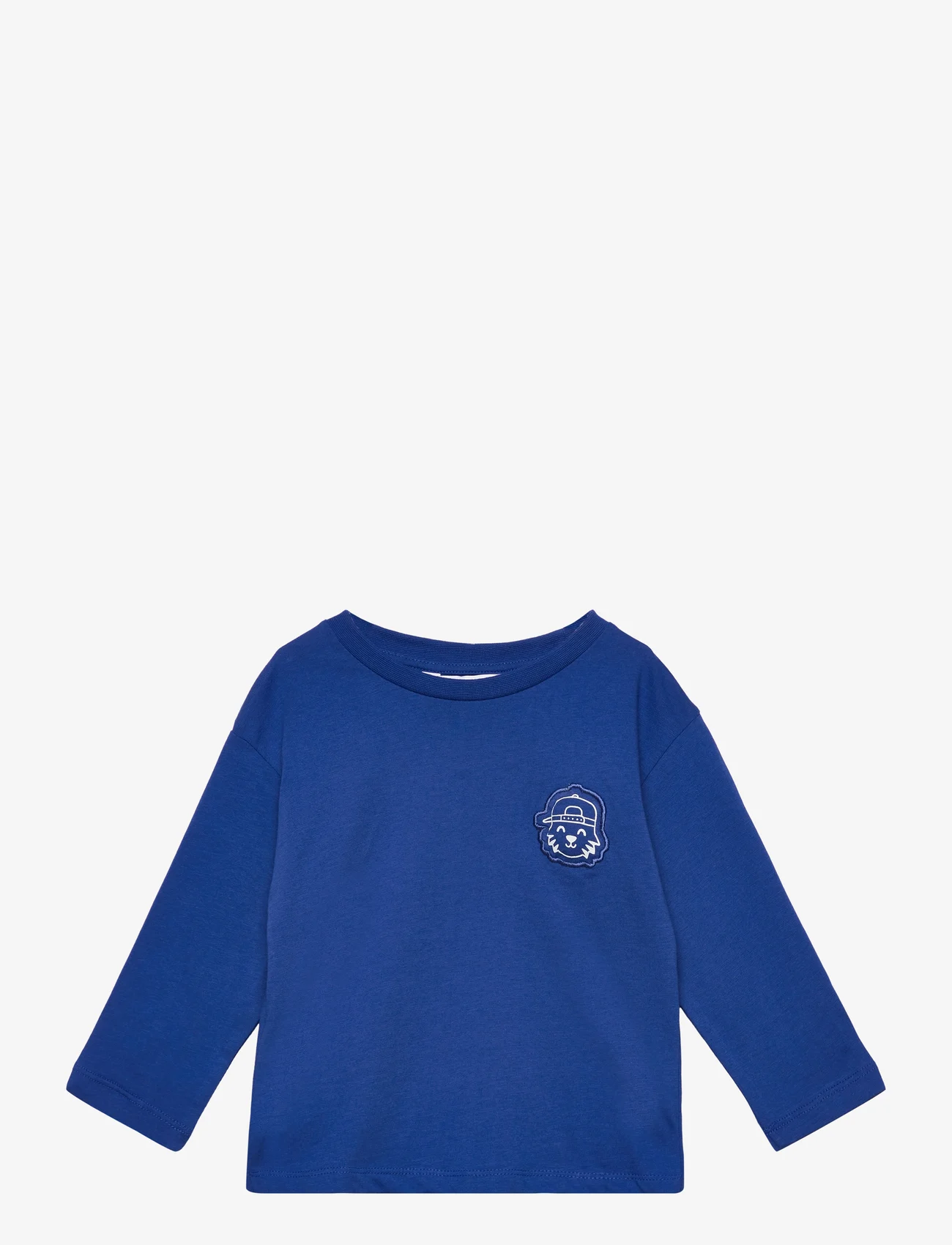 Mango - Printed long sleeve t-shirt - langærmede t-shirts - medium blue - 0