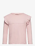 Long -sleeved t-shirt with ruffles - PINK
