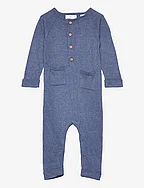 Cotton-knit jumpsuit - MEDIUM BLUE