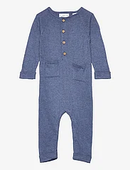 Mango - Cotton-knit jumpsuit - lägsta priserna - medium blue - 0