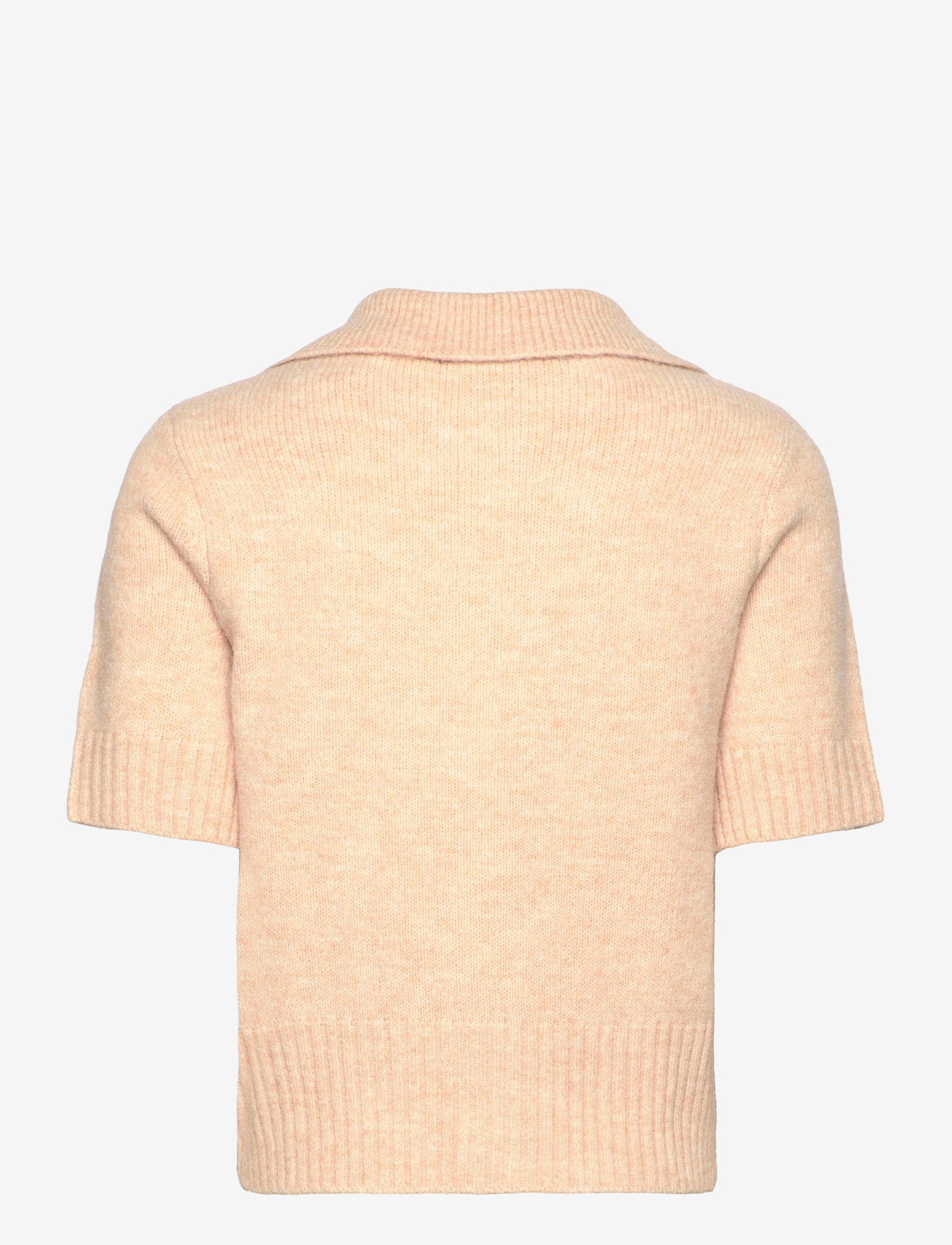 Mango - Short-sleeved cardigan with shirt collar - efterårstøj - light beige - 1