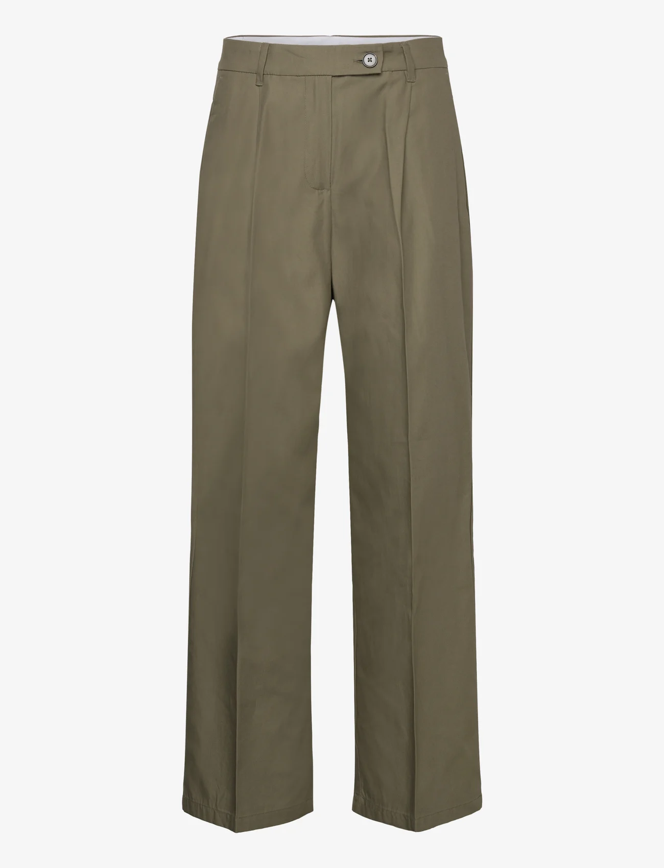 Mango - Wideleg pleated trousers - vida byxor - green - 0