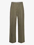 Wideleg pleated trousers - GREEN