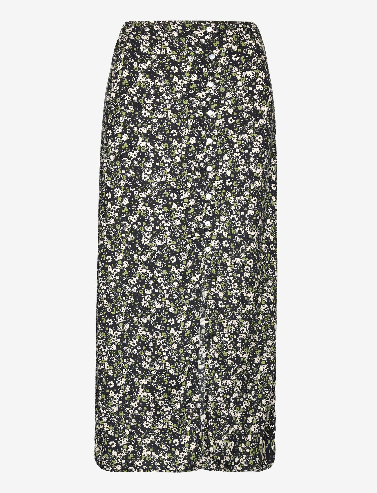 Mango - Slit printed long skirt - maxi nederdele - black - 0