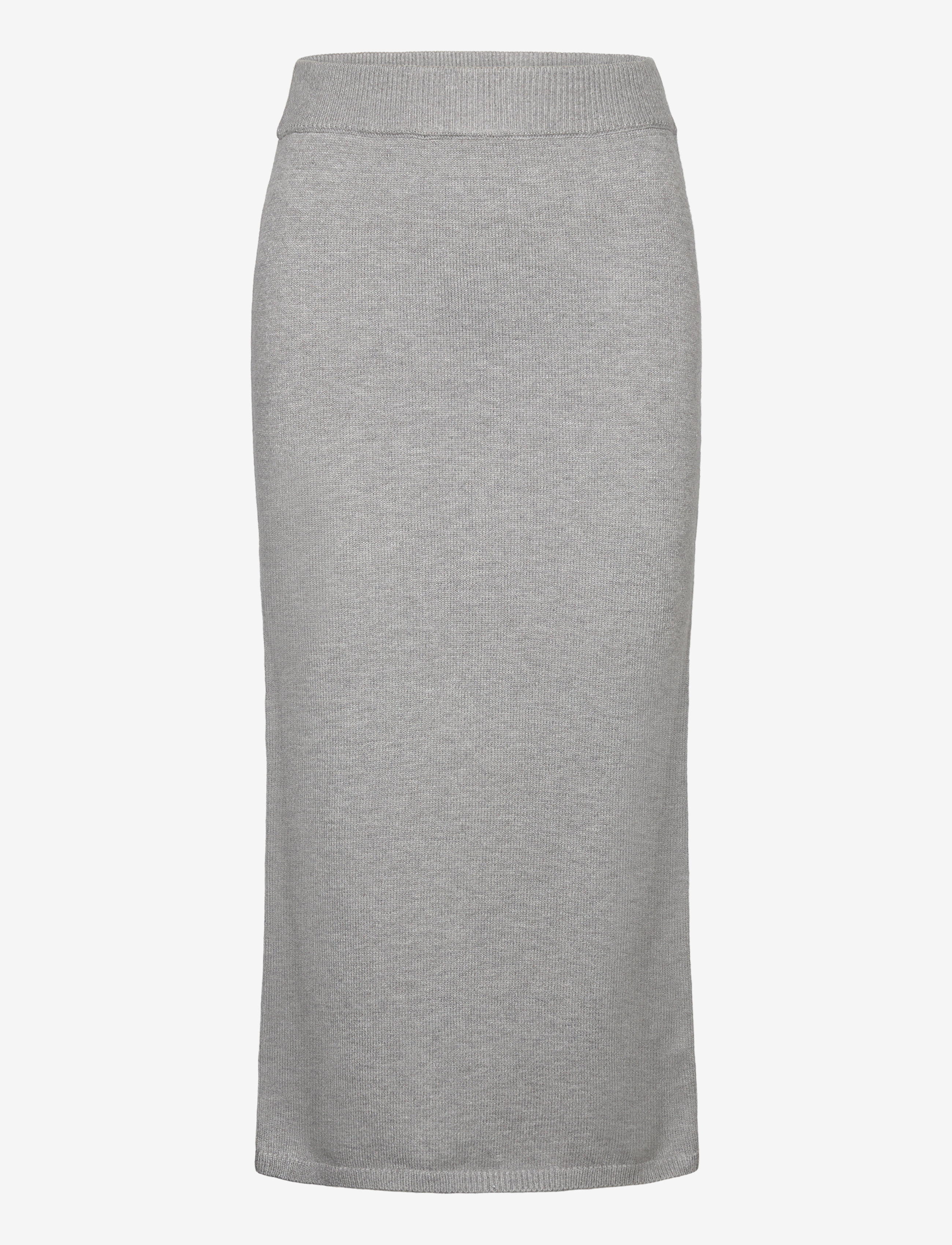 Ribbed midi skirt - MEDIUM GREY