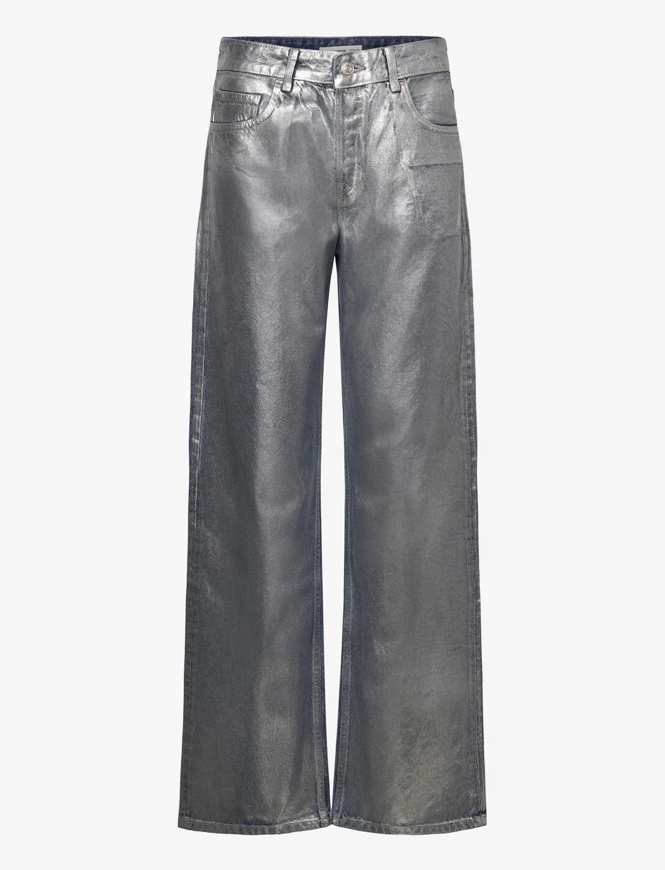 Mango - Straight foil jeans - leveälahkeiset farkut - silver - 0