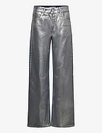 Straight foil jeans - SILVER
