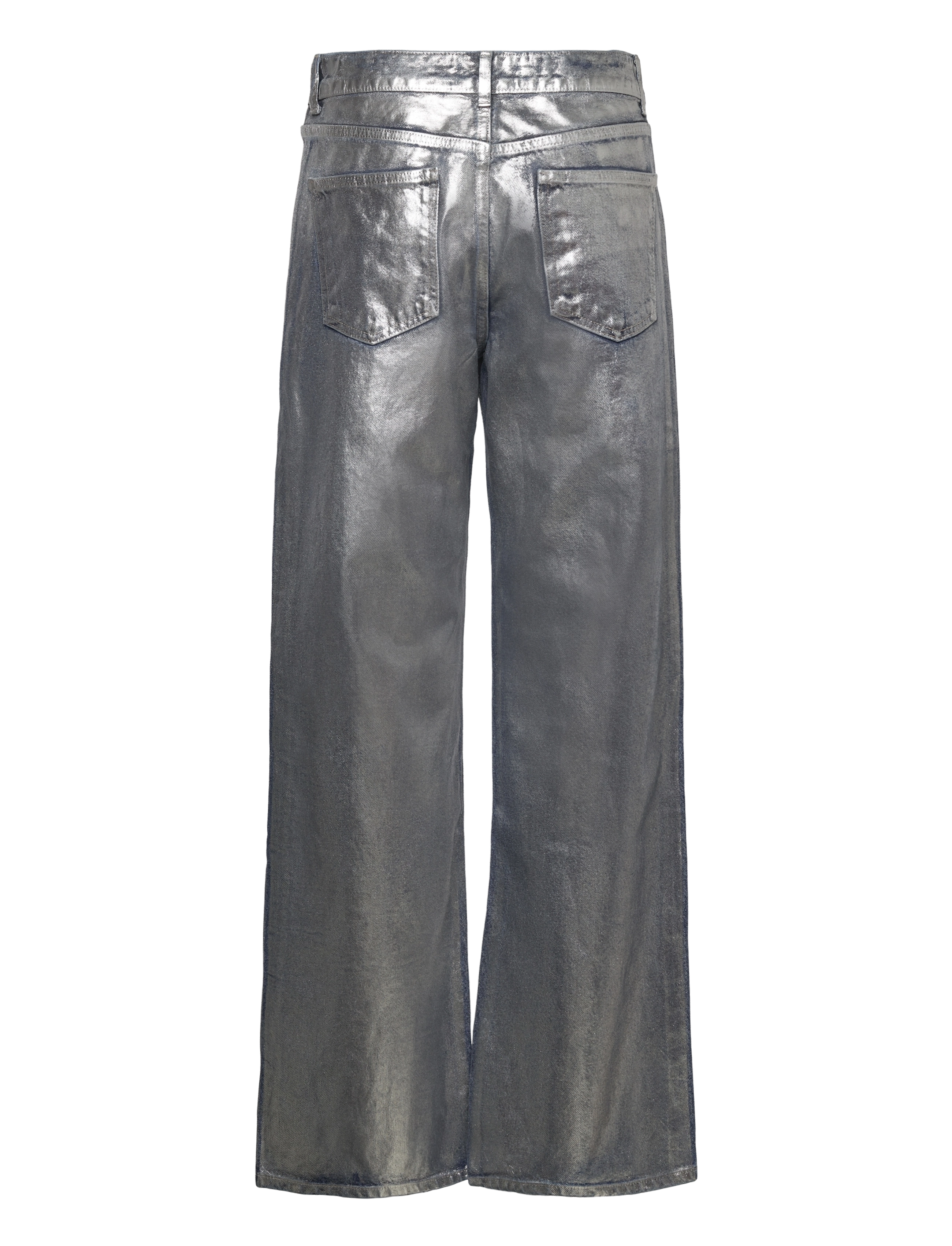 Mango - Straight foil jeans - hosen mit weitem bein - silver - 1