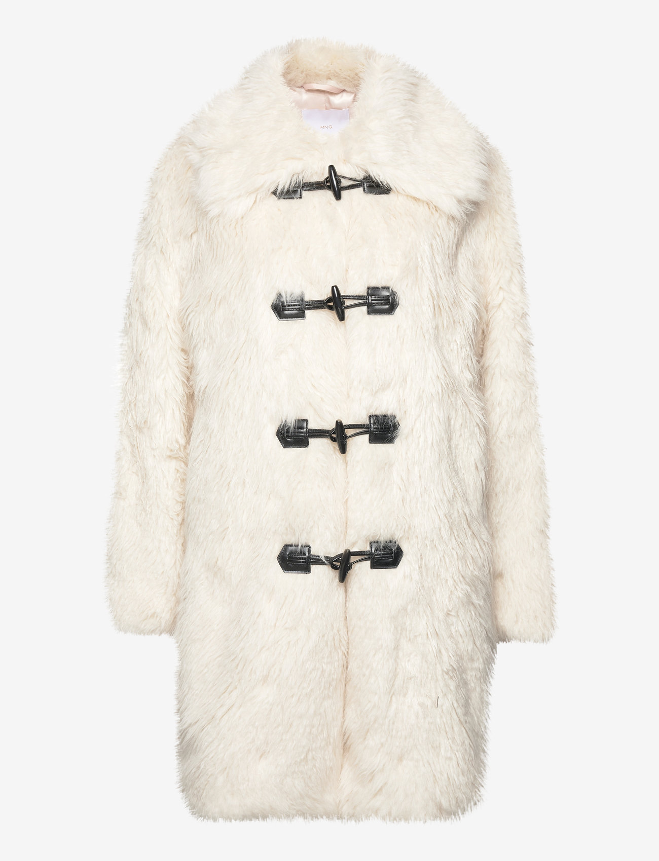 Mango - Faux-fur midi coat - overtøj - white - 0