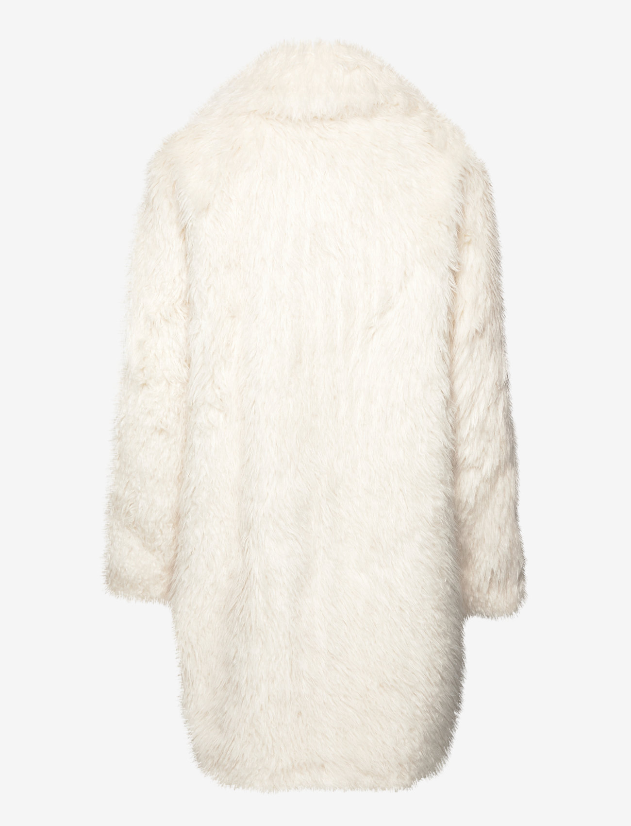 Mango - Faux-fur midi coat - overtøj - white - 1
